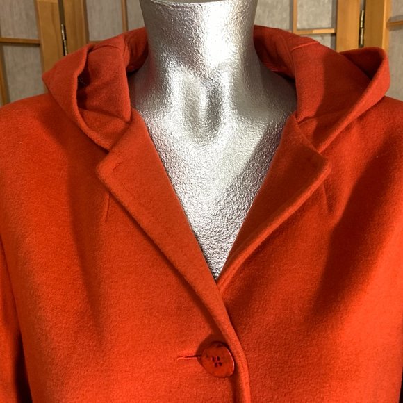 MARISA MINICUCCI Red Virgin Wool Button Front Coat Jacket * sz 10 - Picture 2 of 8